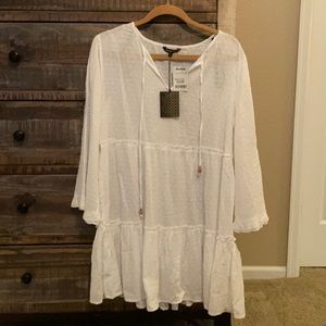 New with tags, white, baby doll dress.